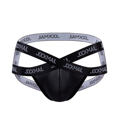 Wholesale Men's Cross V-Waistband Jockstrap Briefs Sexy Transparent Underwear