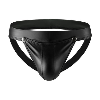 Wholesale Men's Open Pouch Underwear Slip Sexy Jockstrap PU Leather Low Rise Underpants