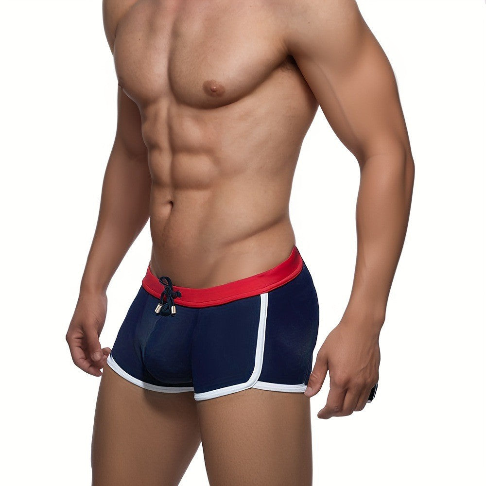 Wholesale Men Low-Rise Competition Swimwear Swimming Boxer Brief Swim Trunks Board Shorts