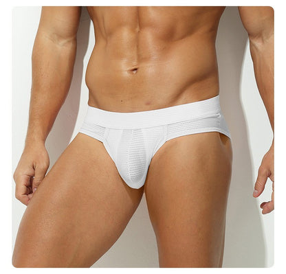 Wholesale Men Briefs Breathable Mesh Side Open Pouch Bikini Underwear Soft Comfort Panties