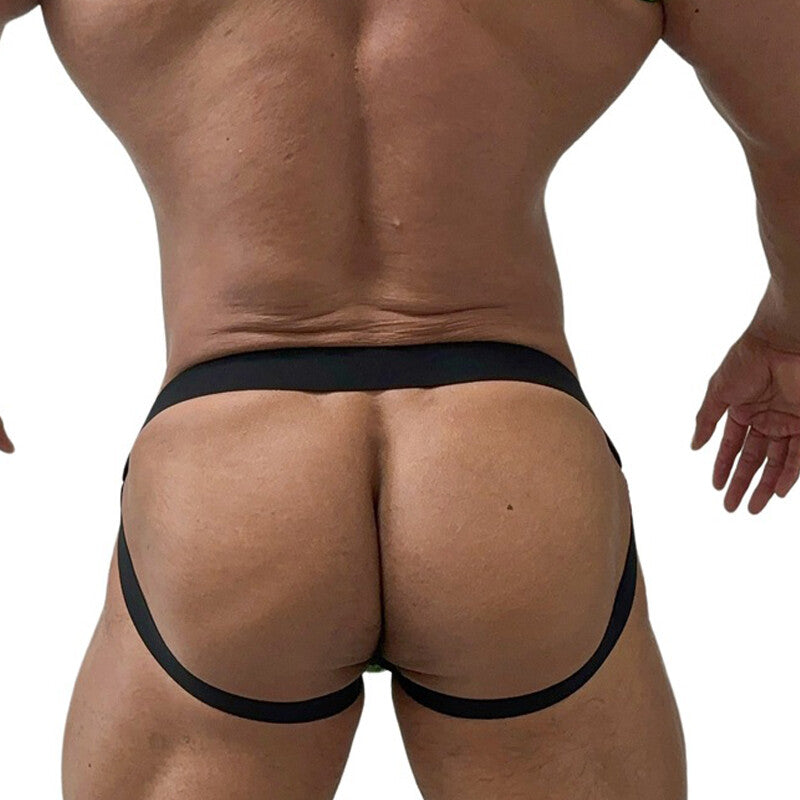 Wholesale Sexy Men's Nylon Jockstrap Lingerie Underwear Thongs with Removable Big Pouch
