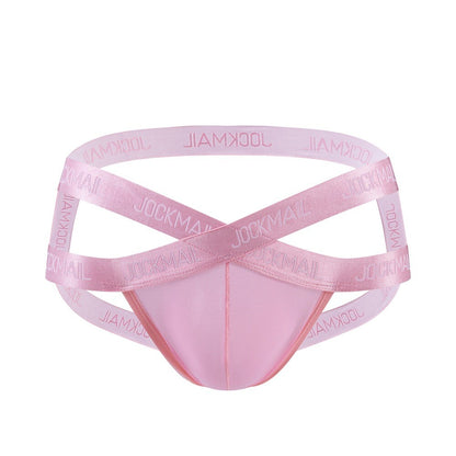 Wholesale Men's Cross V-Waistband Jockstrap Briefs Sexy Transparent Underwear