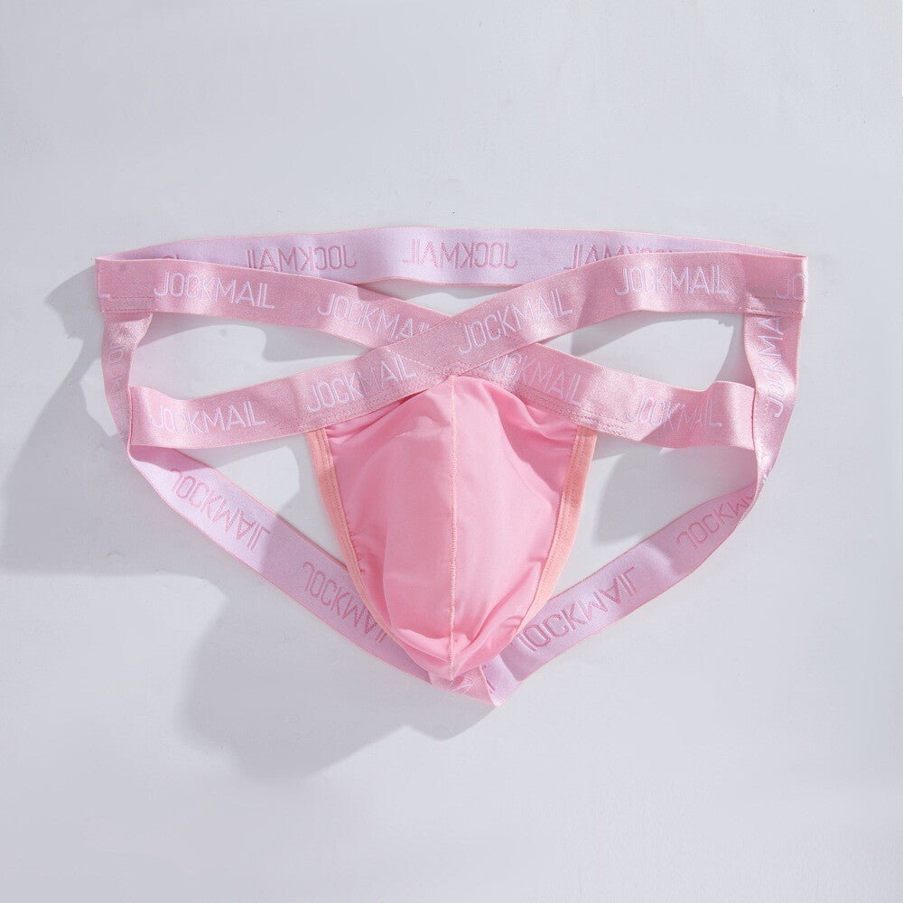 Wholesale Men's Cross V-Waistband Jockstrap Briefs Sexy Transparent Underwear