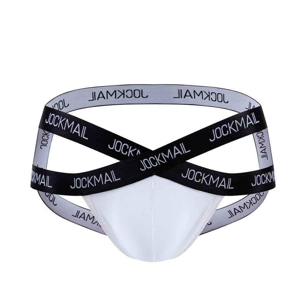 Wholesale Men's Cross V-Waistband Jockstrap Briefs Sexy Transparent Underwear