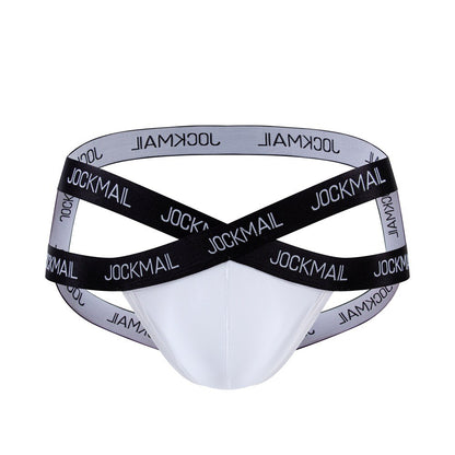 Wholesale Men's Cross V-Waistband Jockstrap Briefs Sexy Transparent Underwear