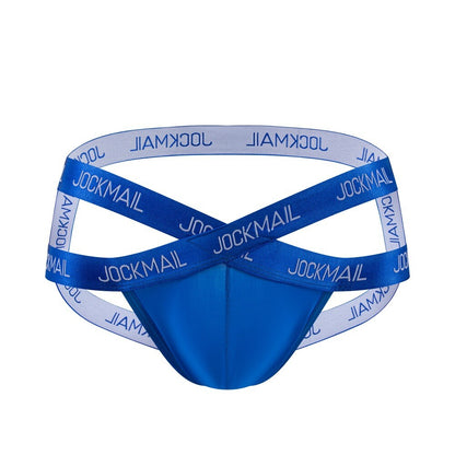 Wholesale Men's Cross V-Waistband Jockstrap Briefs Sexy Transparent Underwear