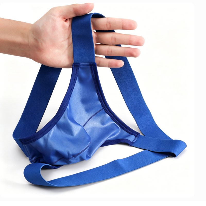 Wholesale Sexy Men Faux Leather G-string Butt Lift Elastic Sport Thong Underpants Bikini
