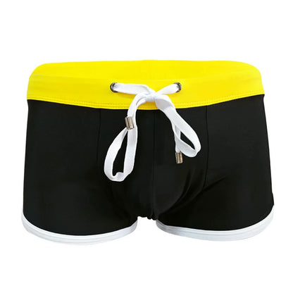 Wholesale Men Low-Rise Competition Swimwear Swimming Boxer Brief Swim Trunks Board Shorts