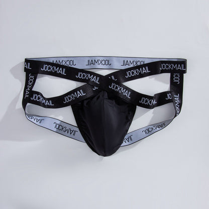 Wholesale Men's Cross V-Waistband Jockstrap Briefs Sexy Transparent Underwear