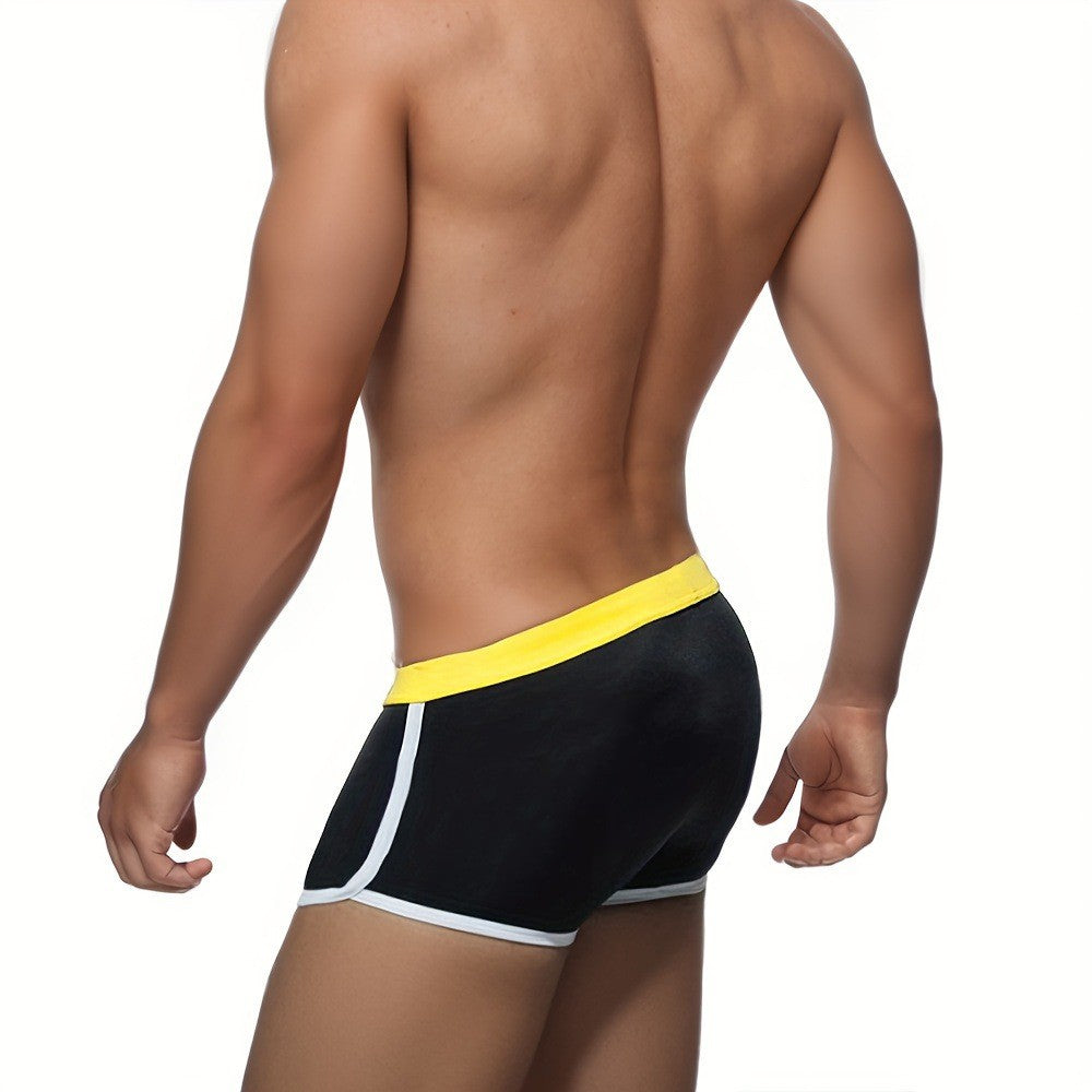 Wholesale Men Low-Rise Competition Swimwear Swimming Boxer Brief Swim Trunks Board Shorts