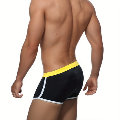 Wholesale Men Low-Rise Competition Swimwear Swimming Boxer Brief Swim Trunks Board Shorts